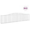 vidaXL Gabion Basket Set of 15 Silver Galvanized iron Large