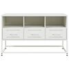 vidaXL Tv Cabinet White Steel Medium Tv Cabinet Rectangular