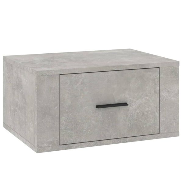 vidaXL Wall-mounted Bedside Cabinet Concrete Grey Engineered wood Medium