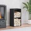 vidaXL Firewood Rack Black 15.7x11.8x29.5" Cold-rolled steel