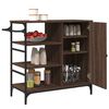 vidaXL Kitchen Trolley Brown Oak 34.4"x15.2"x33.3" Engineered Wood