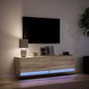 vidaXL TV Wall Cabinet Sonoma Oak Engineered Wood 55.1 x 12.2 x 15.0 in
