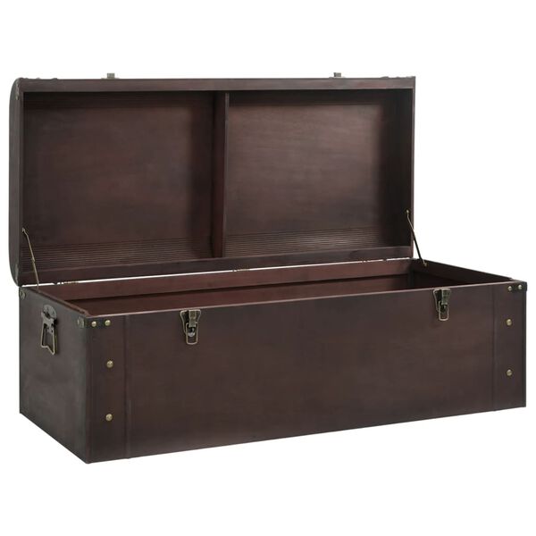 vidaXL Treasure Chest Dark brown Plywood, fir veneered engineered wood