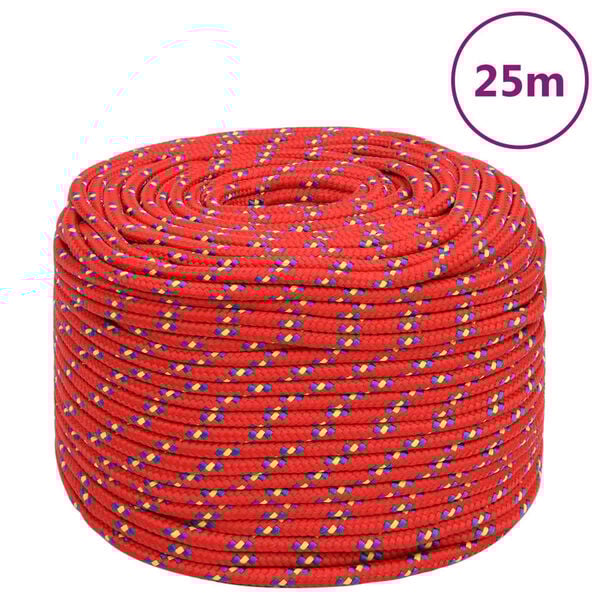 vidaXL Boat Rope Red 0.24 " 82.0 ' Polypropylene