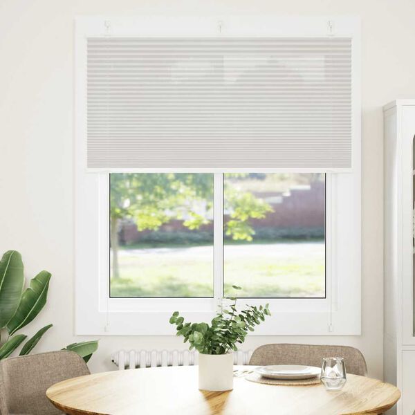 vidaXL Pleated Blind Light Gray 100% Polyester 45.1 x 59.1 in