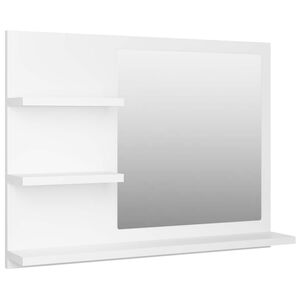 vidaXL Mirror White Engineered wood, Acrylic Medium Bathroom Mirror