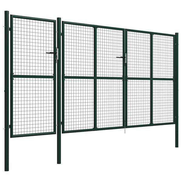 vidaXL Garden Gate Steel 157.5x78.7" Green