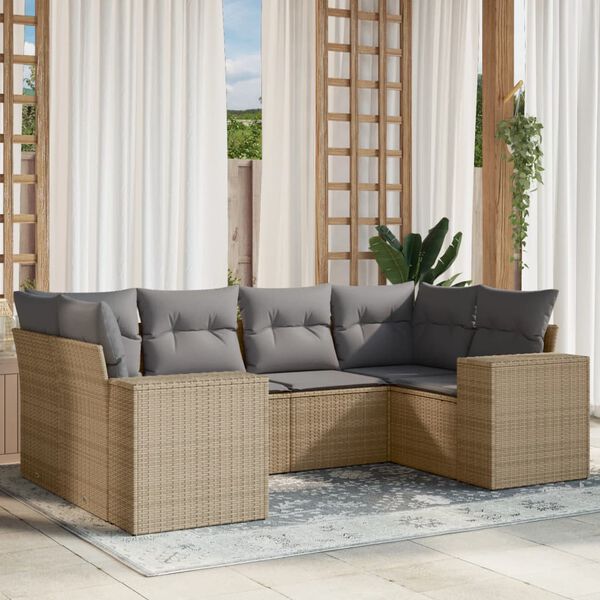 vidaXL Garden Sofa Set Beige, Light Grey