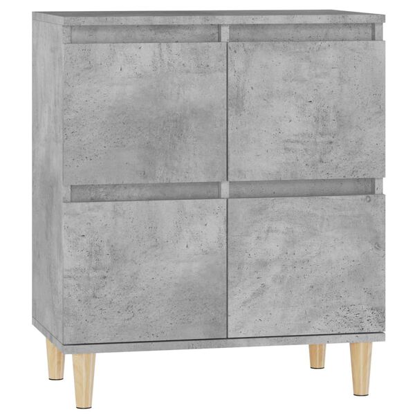 vidaXL Sideboard Concrete grey Engineered wood and eucalyptus wood Compact