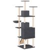 vidaXL Cat Tree Dark Grey Engineered wood, plush, sisal Height of 69 in.