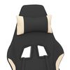 vidaXL Gaming Chair Black and Cream Polyester Gaming Chair Rectangular