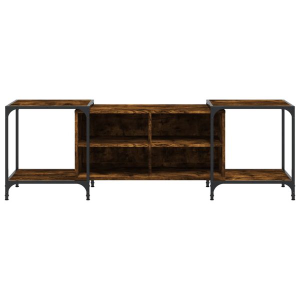 vidaXL TV Cabinet Smoked Oak Engineered wood, metal Medium