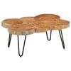 vidaXL Coffee Table Brown, Black Solid Acacia wood, Powder-coated iron