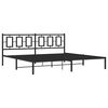 vidaXL Bed Frame Black Steel 76.0 x 80.0 in Bed Frame Rectangular