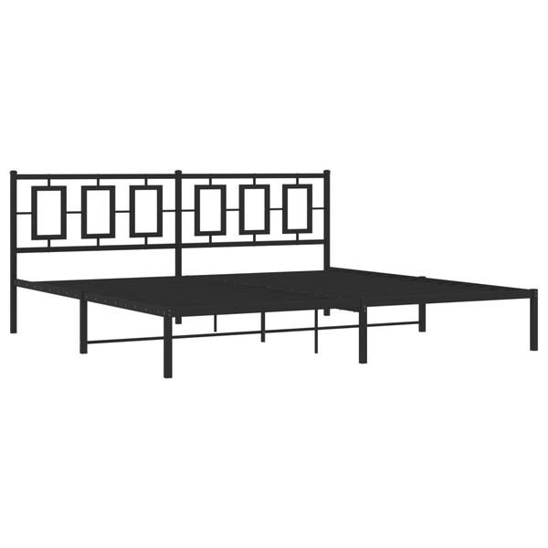 vidaXL Bed Frame Black Steel 76.0 x 80.0 in Bed Frame Rectangular