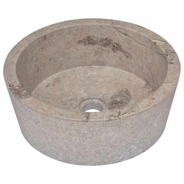 vidaXL Sink Gray &Oslash;15.7"x5.9" Marble
