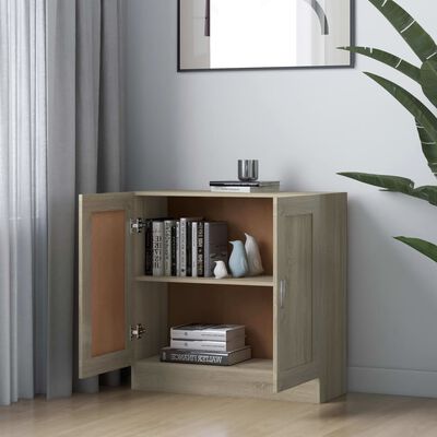 vidaXL Book Cabinet Sonoma Oak 32.5"x12"x31.5" Engineered Wood