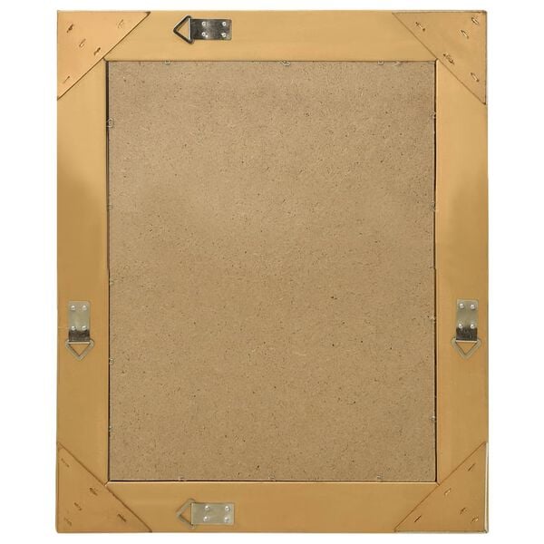 vidaXL Wall Mirror Gold Wood, glass, engineered wood 19.7 x 23.6 in