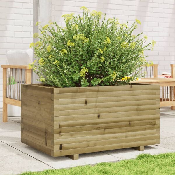 vidaXL Garden Planter Natural Pine Wood