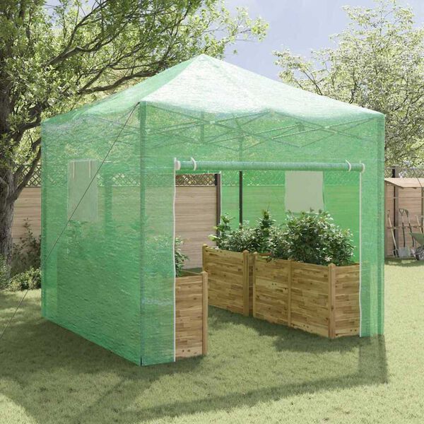vidaXL Greenhouse Folding Green 114.17 x 114.17 x 124.02 in Iron