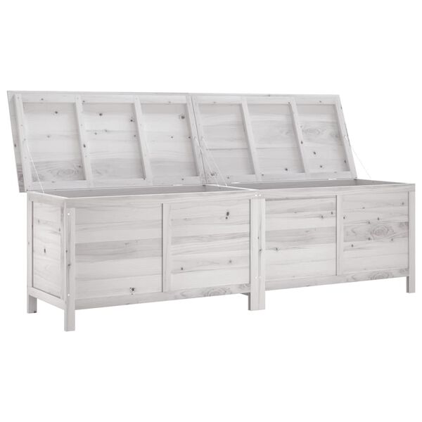 vidaXL Garden Storage Box White Solid fir wood 78.1 x 19.7 x 22.2 in