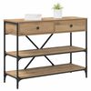 vidaXL Console Table with Drawer Brown 39.37 x 13.58 x 29.53 in Wood