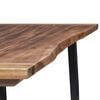 vidaXL Dining Table Brown and Black Solid acacia wood 70.9 x 35.4 in