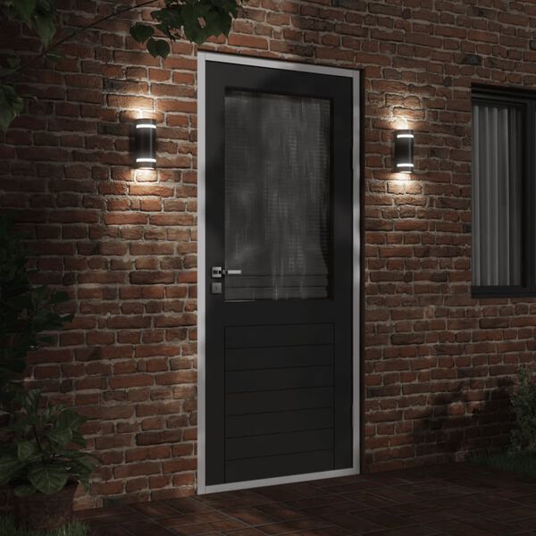 vidaXL Outdoor Wall Light Black Die-cast Aluminum, PC (Polycarbonate)