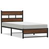 vidaXL Bed Frame Brown Oak Steel Small Single Bed Frame Rectangular