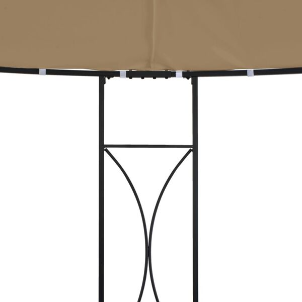 vidaXL Gazebo Taupe and Black 100% Polyester, Powder-Coated Iron Spacious