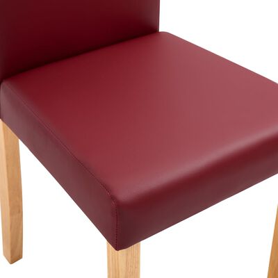 vidaXL Dining Chairs 4 pcs Red Faux Leather
