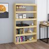 vidaXL Book Cabinet Pine Solid Pinewood Medium Book Cabinet