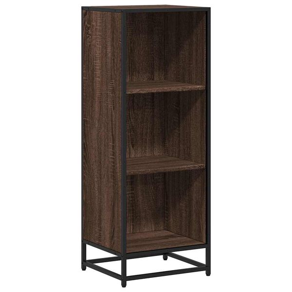 vidaXL Book Cabinet Brown oak Engineered wood, metal Medium Book Cabinet