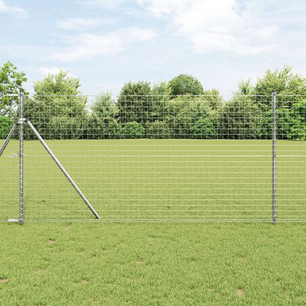 vidaXL Fence Post Other 52 pcs Grey 1.26 x 1.26 x 66.93 in Steel