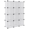 vidaXL Storage Cube Organizer Transparent PP Plastic, Steel Large