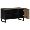 vidaXL TV Cabinet Black Solid Mango Wood Medium TV Cabinet Rectangular