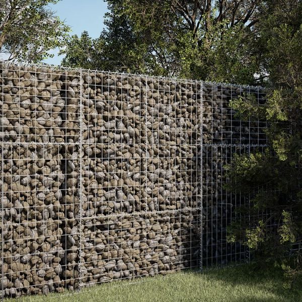 vidaXL Gabion Basket Silver Galvanized iron wire 39.4x19.7x59.1 in