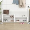 vidaXL Shoe Cabinet White Engineered Wood 59.1x13.8x17.7 in Shoe Cabinet