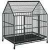 vidaXL Dog Cage Black Galvanized steel Large Dog Cage Rectangular