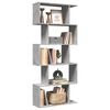 vidaXL Room Divider Bookcase Concrete grey Engineered wood 5-Tier