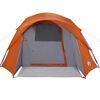 vidaXL Camping Tent Cabin 4-Person Grey and Orange Waterproof