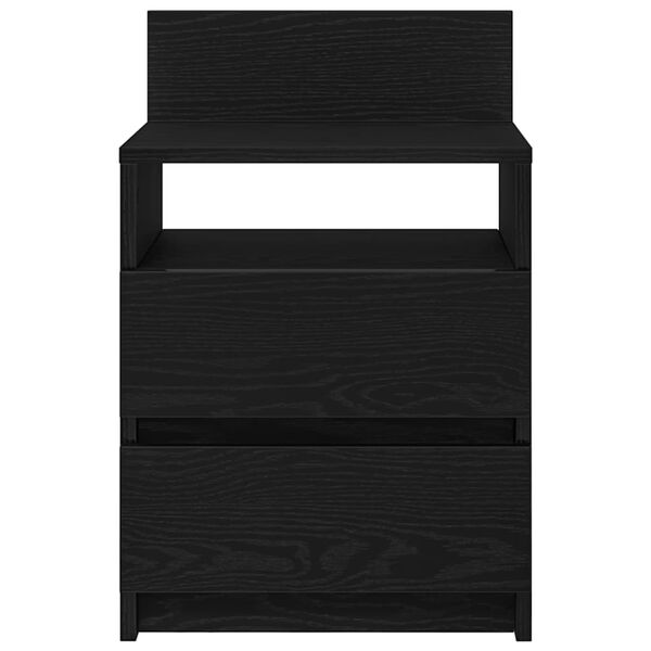 vidaXL Bedside Cabinet Black Engineered wood Medium Bedside Cabinet