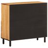 vidaXL Side Cabinet Natural wood and black Solid acacia wood Medium