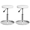 vidaXL Dining Chair Set of 2 White Faux leather, Chrome steel Standard