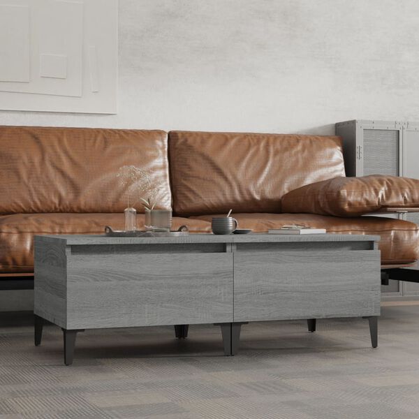 vidaXL Side Table Set of 2 Grey Sonoma Engineered wood, metal Small