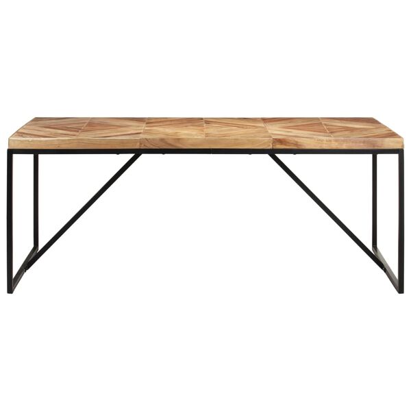 vidaXL Dining Table Natural wood, Black