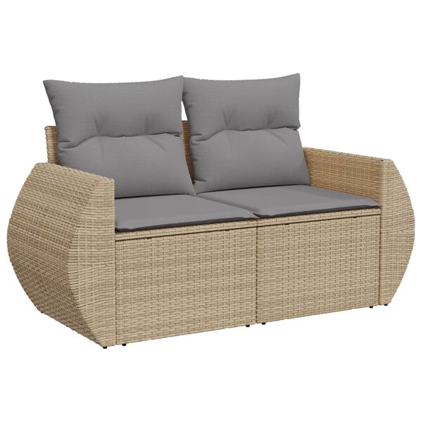 vidaXL Garden Sofa Set Beige PE rattan Large UV-resistant materials