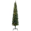 vidaXL Artificial Slim Christmas Tree 300 LEDs 82.7"