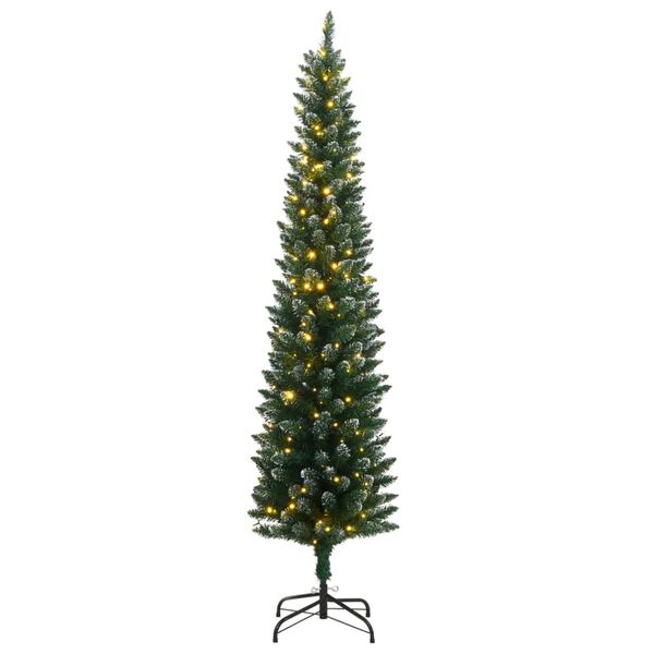 vidaXL Artificial Slim Christmas Tree 300 LEDs 82.7"