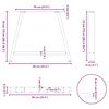 vidaXL Dining Table Legs A-Shaped 2 pcs 35.4x(28.3-28.7)" Steel